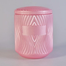 China Luxury custom glass empty candle jar with lid for candle making manufacturer