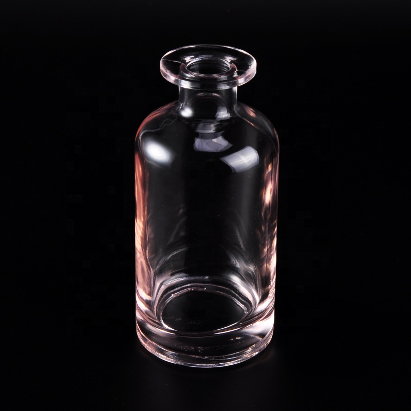custom design luxury empty 290ml cylinder pink transparent glass essential oil diffuser bottle