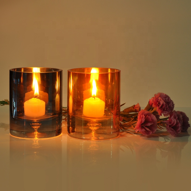Wholesale clear custom tealight candle glass holder jar for candles
