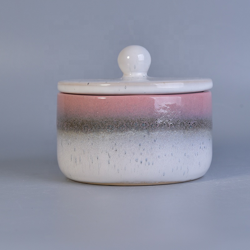 10oz 12oz 14oz Home decor ceramic candle jar with lid