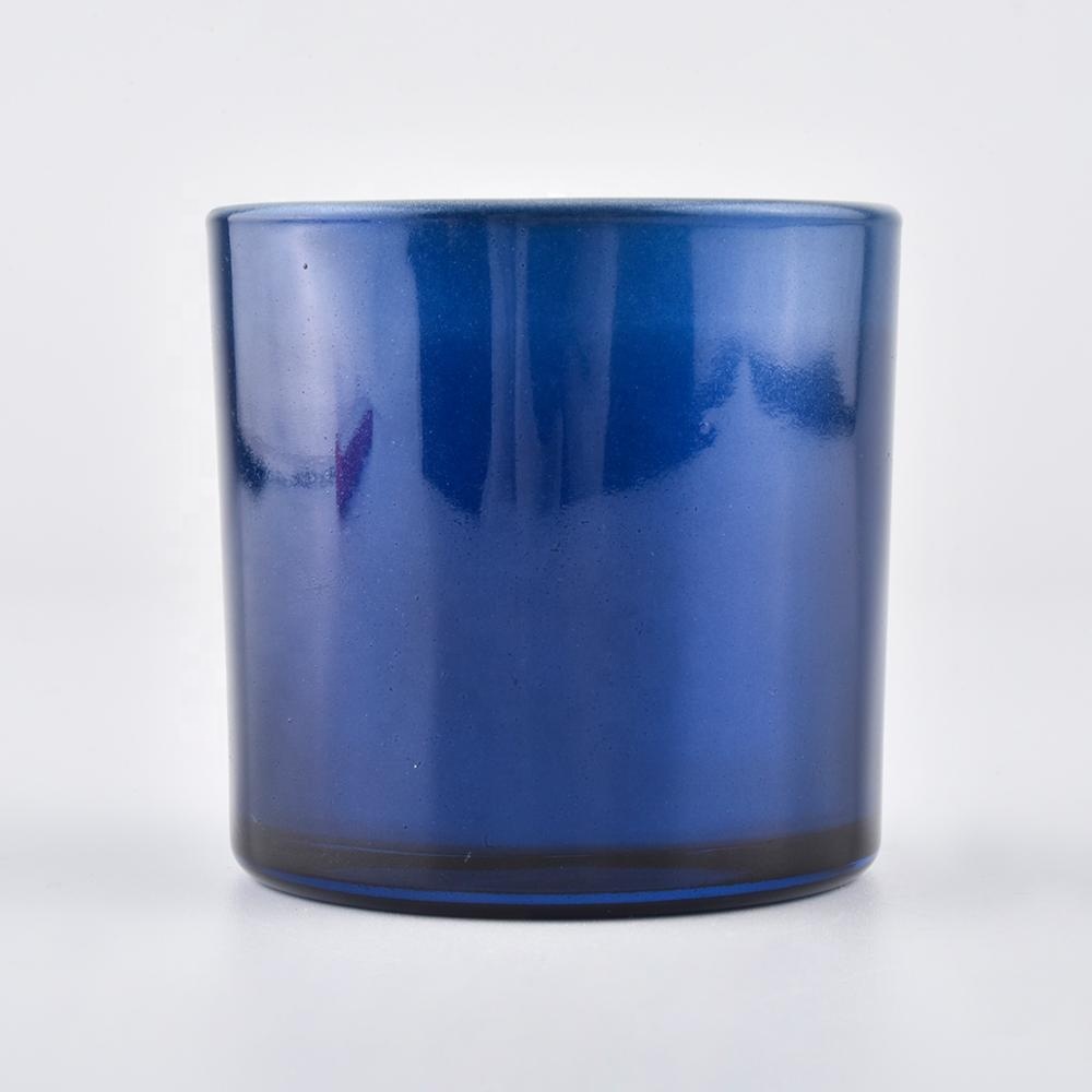 Sunny glassware new design luxury tealight blue bulk glass candle jar holder