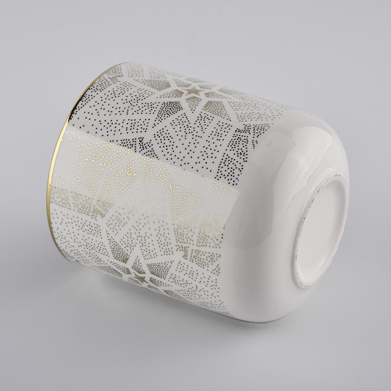 Custom Pattern Ceramic Candle Vessels Wholesale