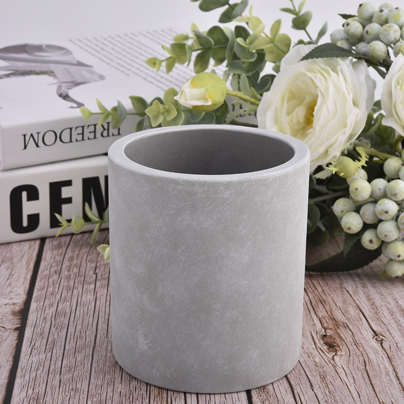 Popular Natural Gray Concrete Candle Vessels Wholesale