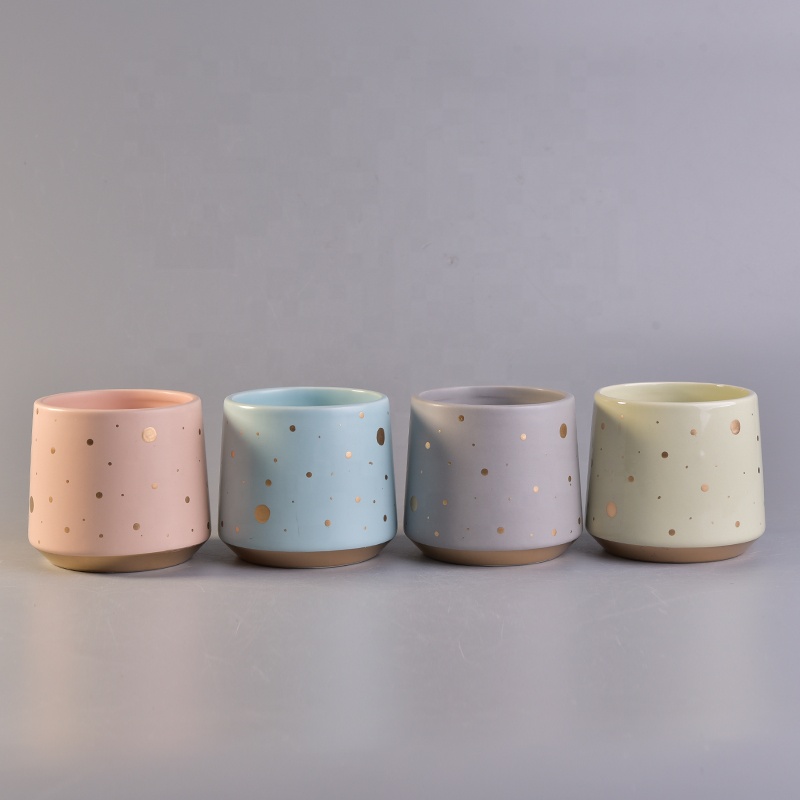 Customized ceramic container jar for candle with lid