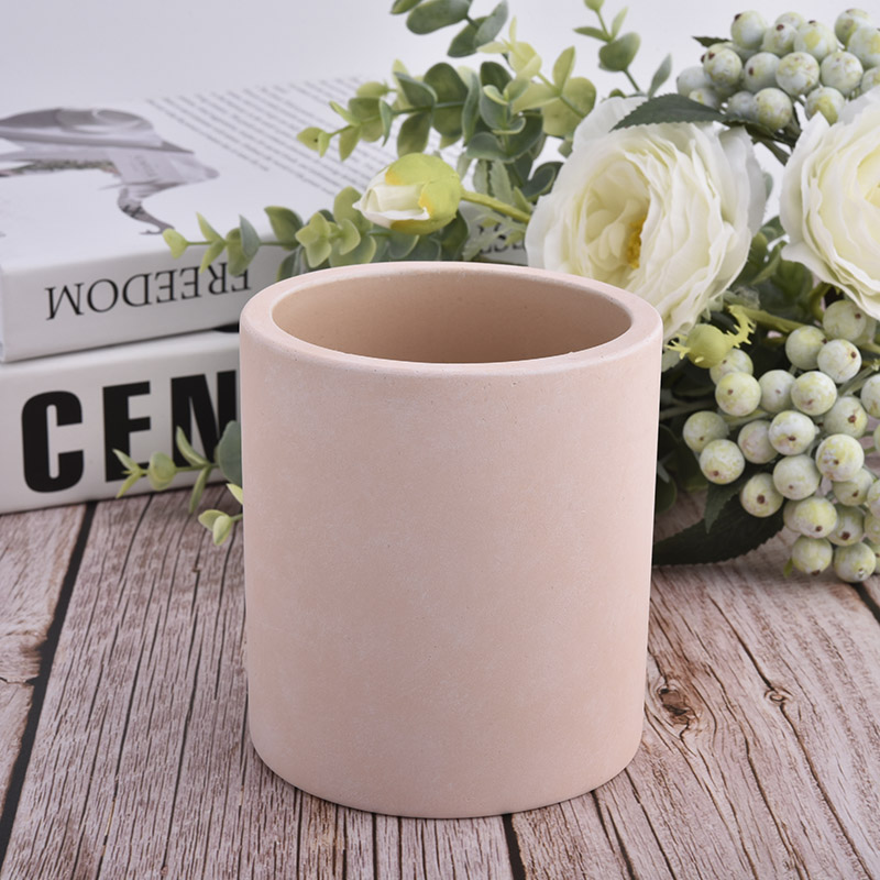 Hot Sale Pink Cement Candle Vessels Wholesale
