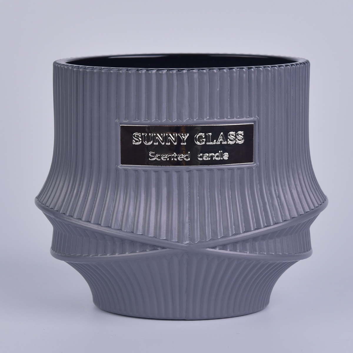 Sunny design custom decorative logo printing scented glass candle vessel