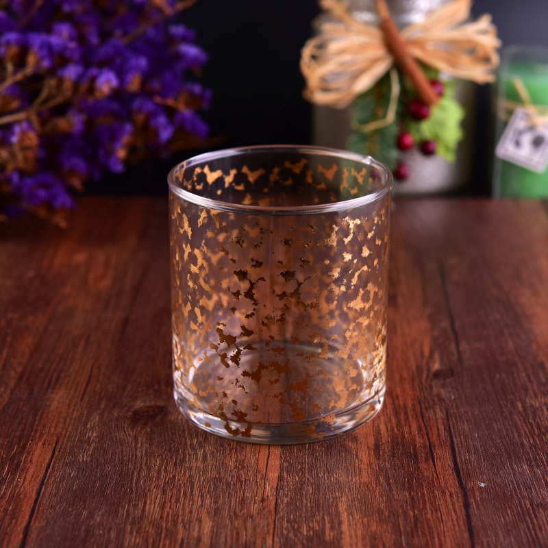 Sunny decorative gold tealight crystal candle glass jar