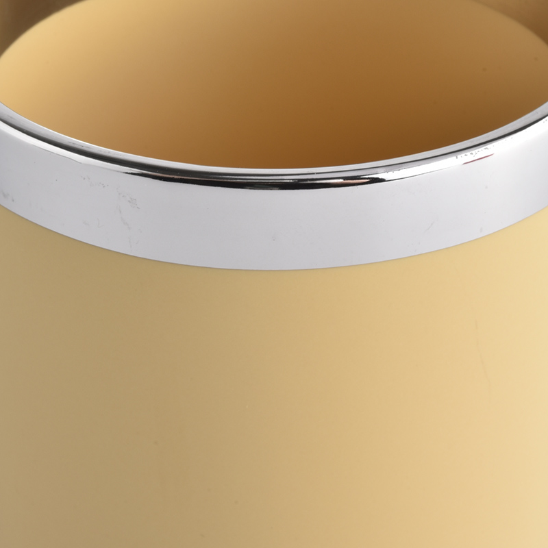 Yellow Ceramic Candle Jars With Round Bottom