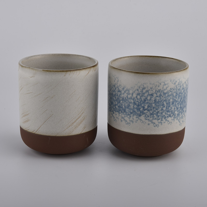 Matte White Transmutation Glazed Ceramic Candle Jars