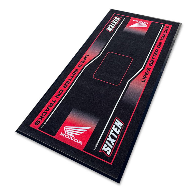 Custom Anti-Slip Motorcycle Floor Mat with Logo Tufted Braided Square Pattern PVC Rubber Bottom for Home Office Outdoor Parking - COPY - jp0lht