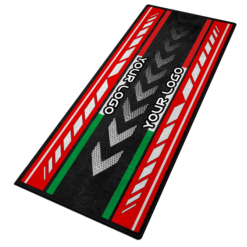 Custom Nylon Pit Mat for Motorcycle Garage Modern Washable Cut Pile Rug Easy Clean for Off-Road Adventures Novelty Design - COPY - l98isl