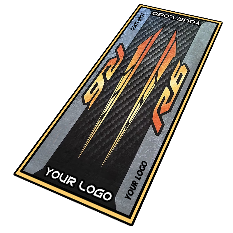 Custom Nylon Pit Mat for Motorcycle Garage Modern Washable Cut Pile Rug Easy Clean for Off-Road Adventures Novelty Design - COPY - fakisv