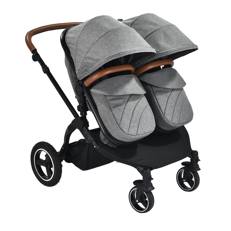 Carrello doppio per neonati europeo all'ingrosso pieghevole 2 in 1 passeggino gemellare con passeggino joggy