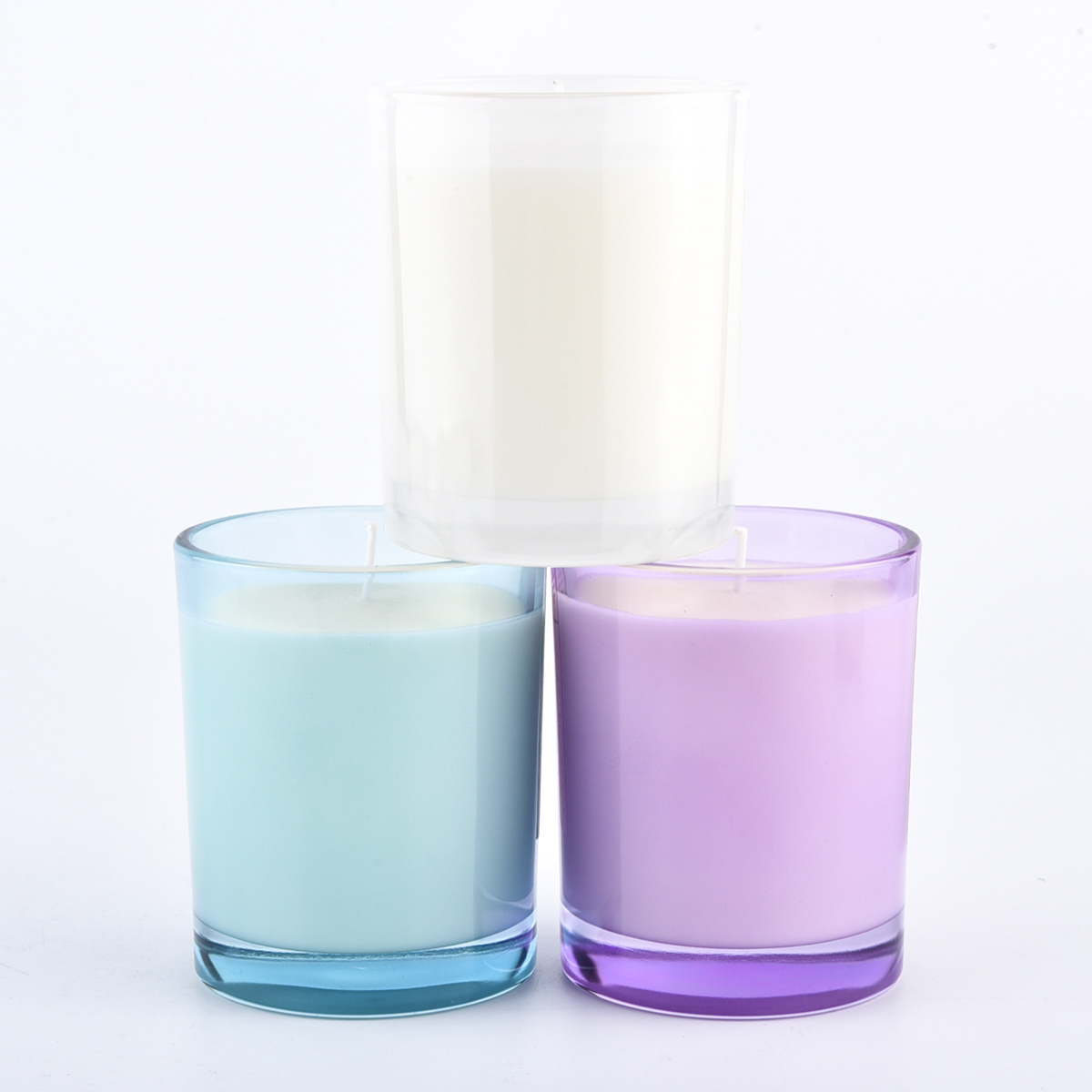 luxury candy color thick glass candle holder