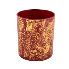 China Gold printing dust and red container candle luxury candle Jars glass manufacturer