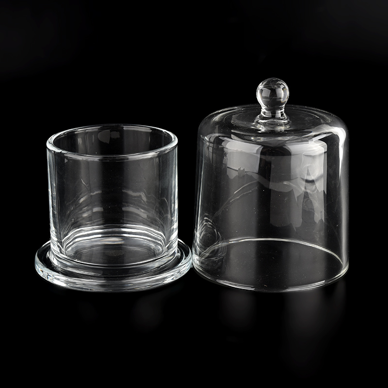 wholedale large glass candle jar with glass cloche