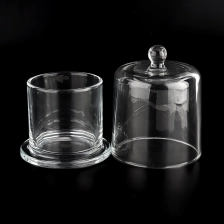 China wholedale large glass candle jar with glass cloche manufacturer