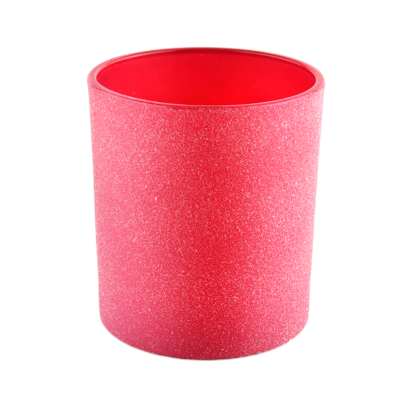 Minimalist Home Decor Round Pale Red Glass Candle Holder