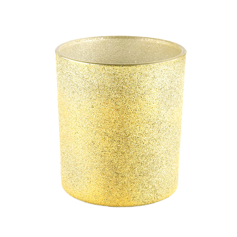 Yellow frosted glass candle jar empty glass vessel manufacturer