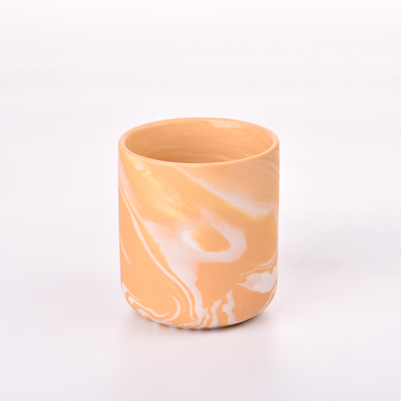 Modern brief style ceramic candle holder  round ceramic candle  jar