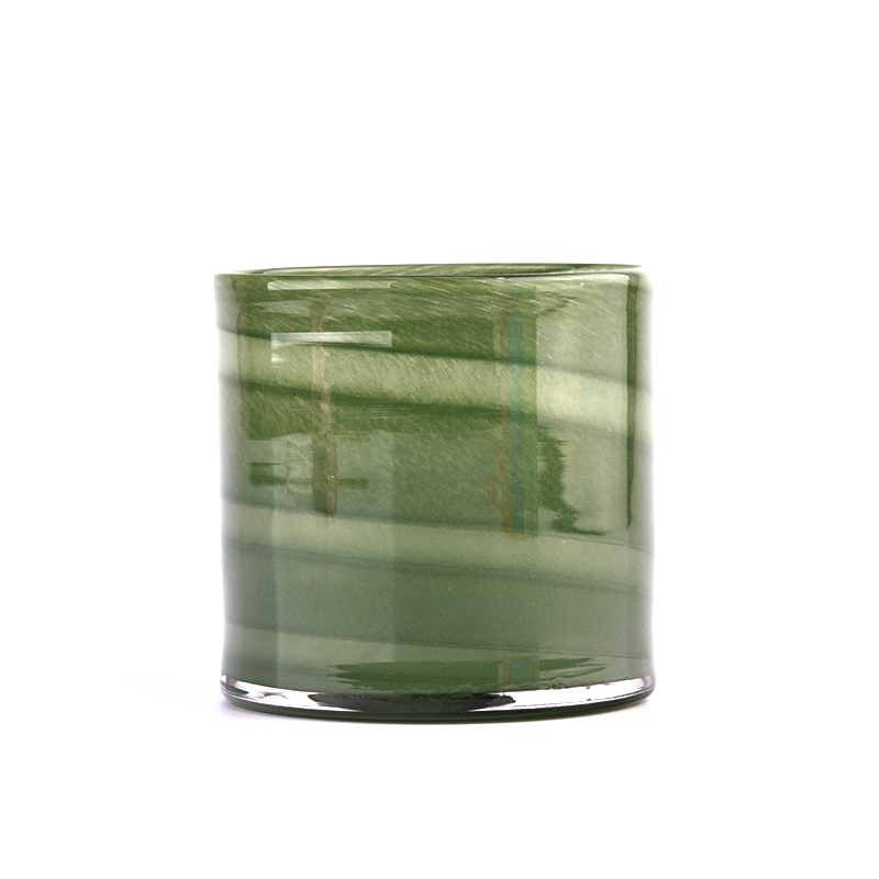 Luxury custom green glass candle jar bulk candle holder