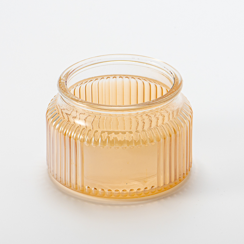 home decor embossed glass candle jar container