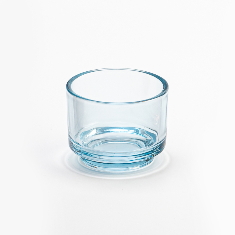 Good Quality Transparent Blue Glass Jar Empty Candle Vessel for Candle Packaging
