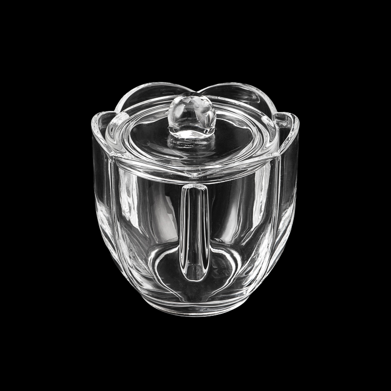 New Unique Style Customize Color Glass Vessel 6oz Empty Candle Holder with Lid