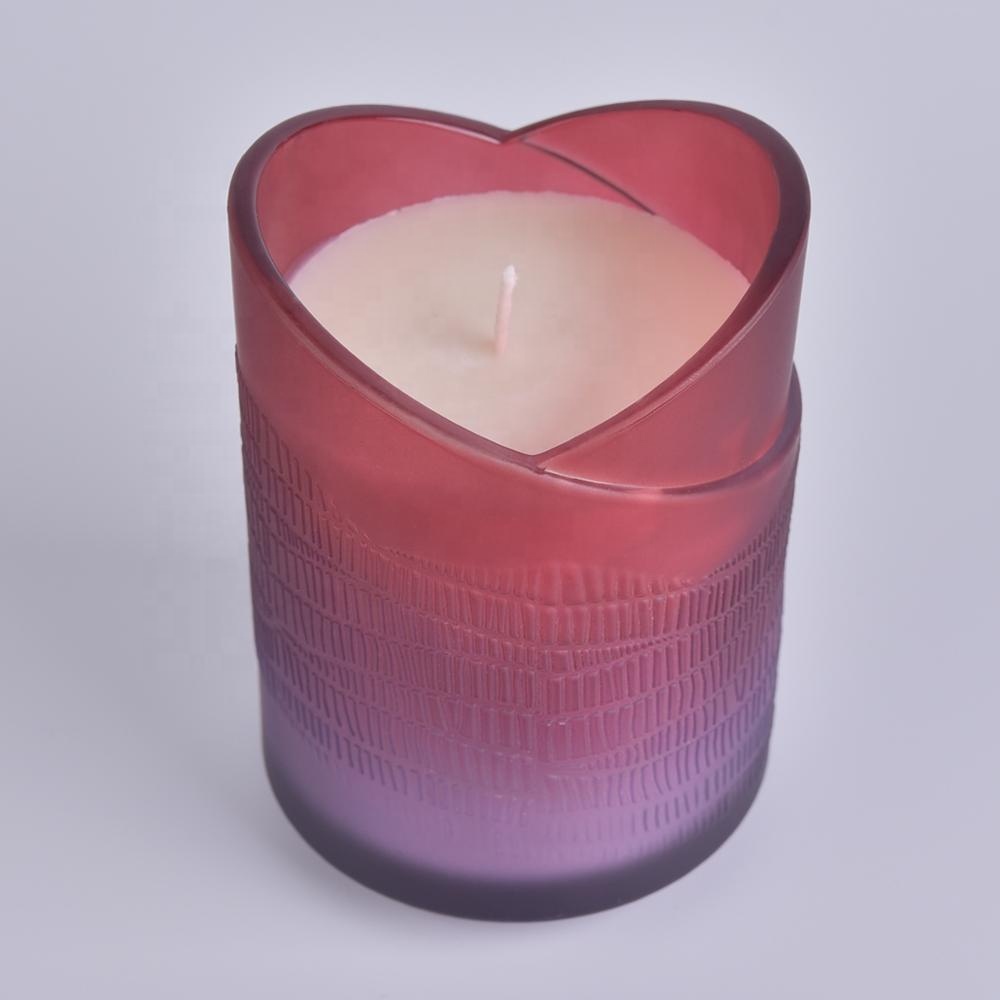 Wholesales customized heart shape candle glass jar