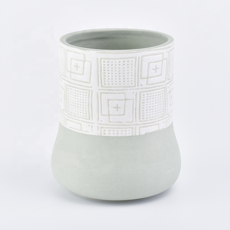 Wholesales matte Ceramic candle jars with lids in bulk