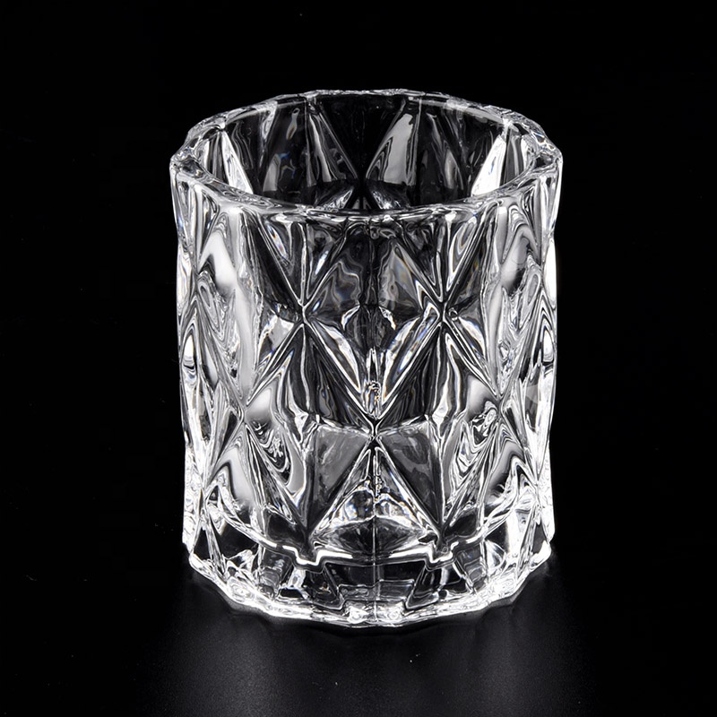 Diamond glass candle jar for luxury brand