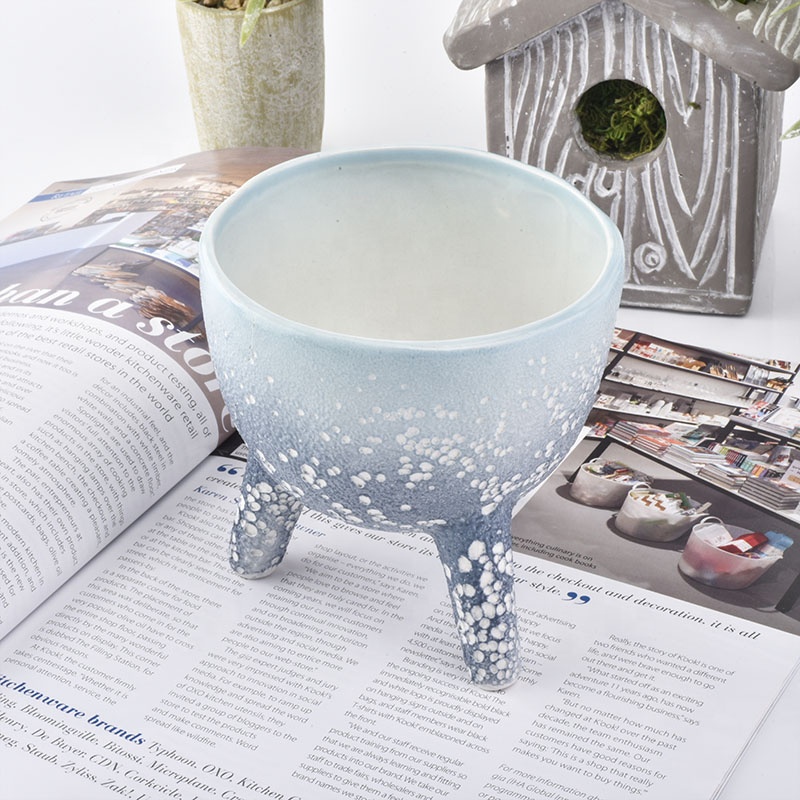750ml Beautiful glazed ceramic candle vessels for home decor