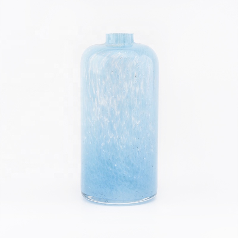 10oz luxury sky blue overlay glass diffuser bottle