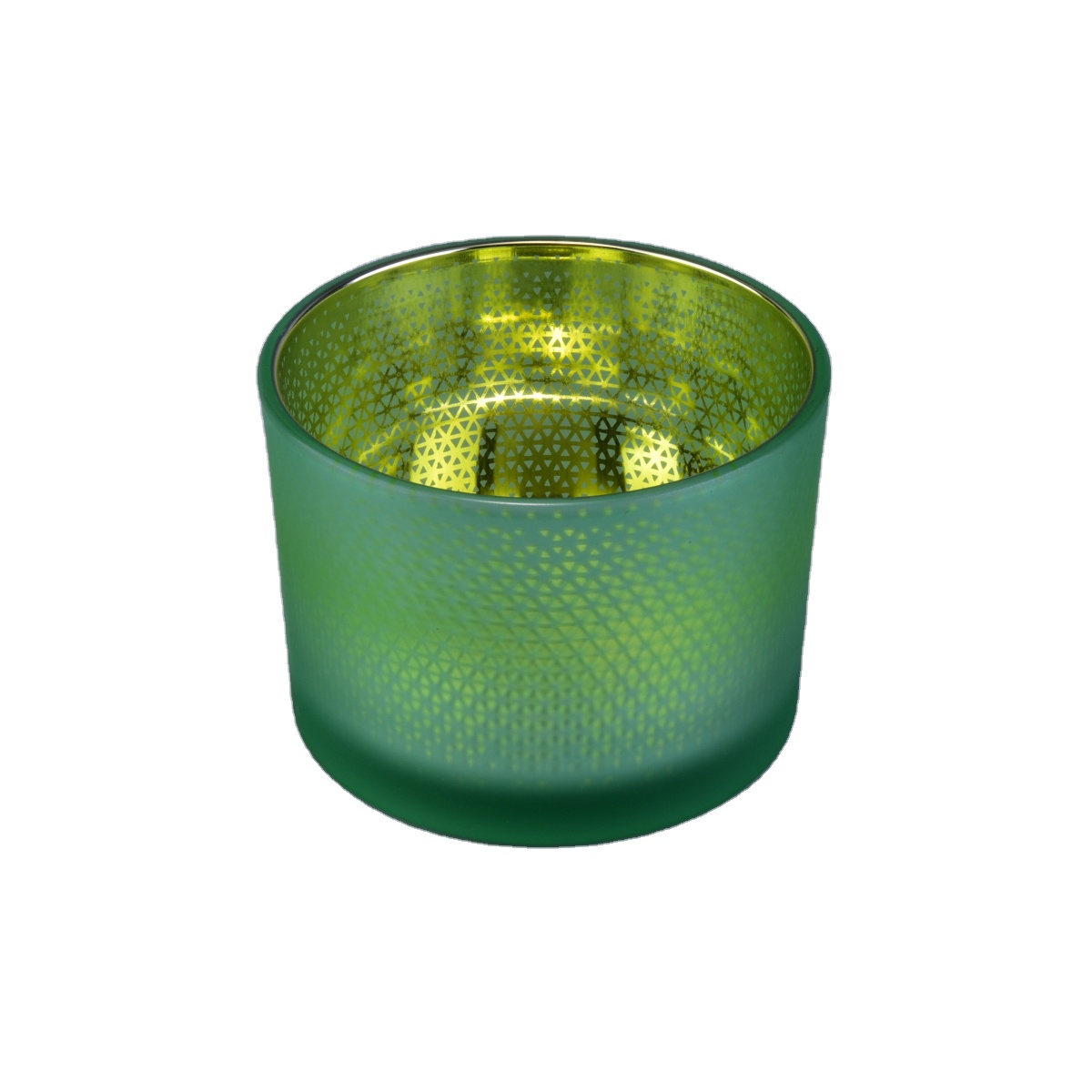 Wholesales luxury laser electroplated glass candle holders 10oz 20oz