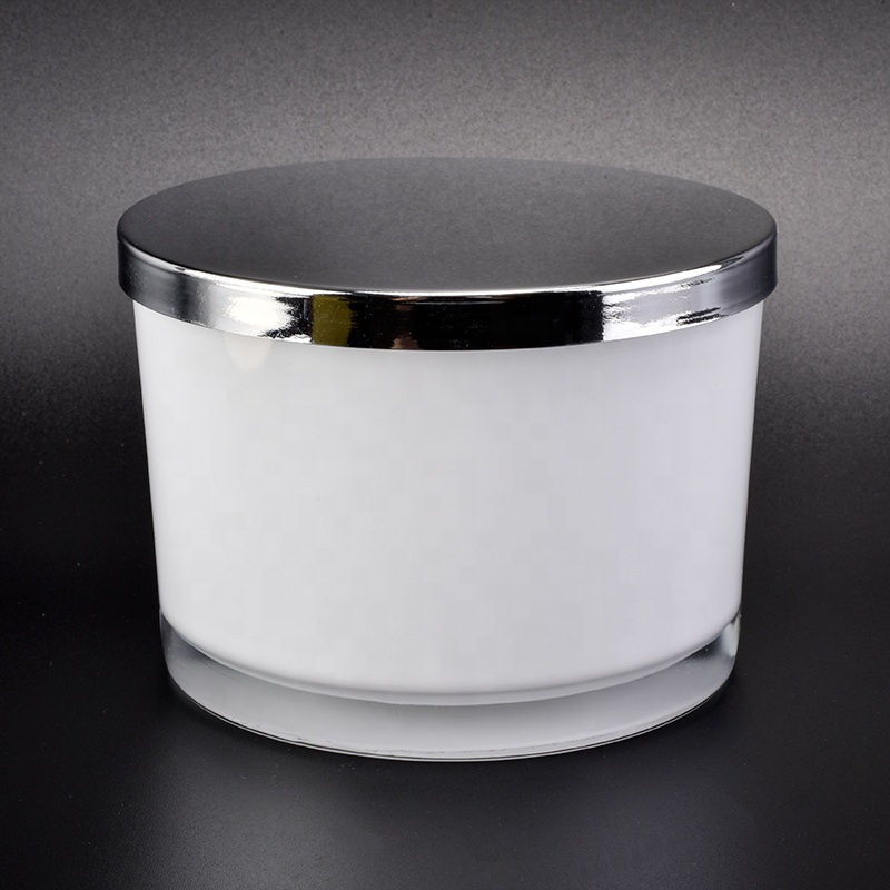 hot sales glass candle jar with metal lid