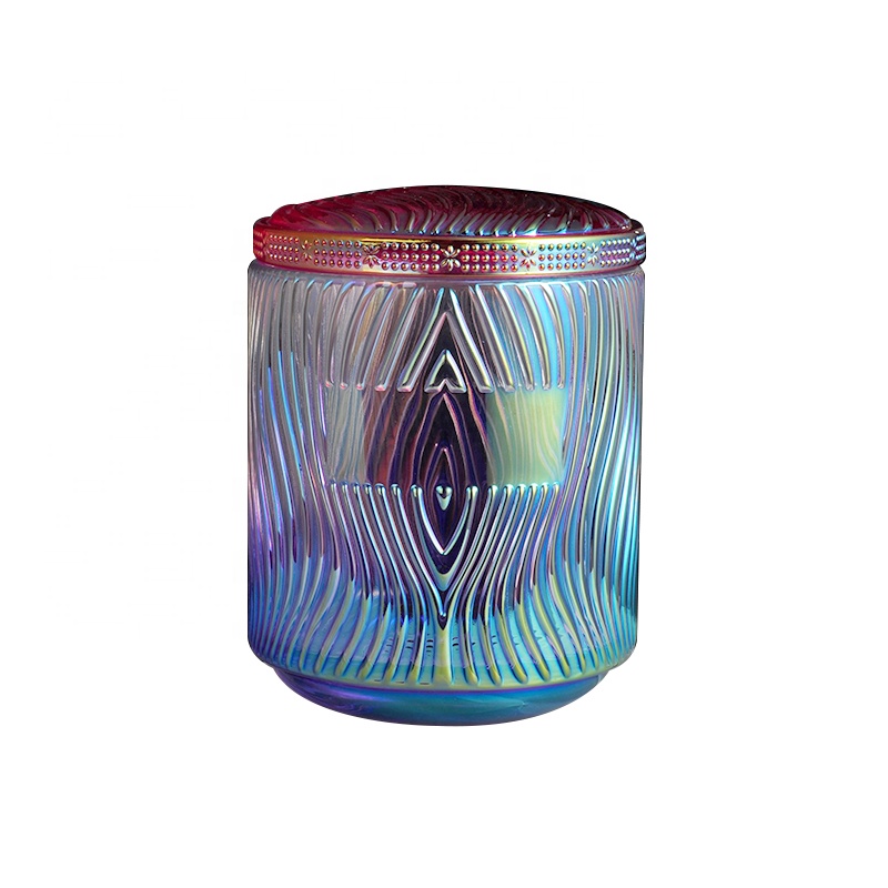 Sunny design Gradient custom luxury glass candle jars with lid