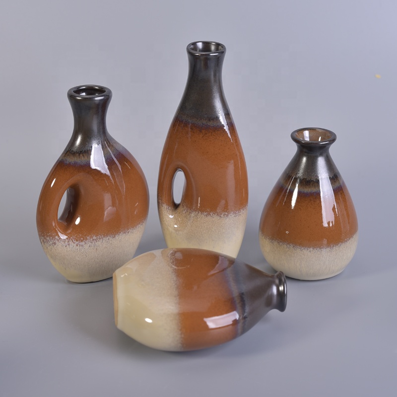 Vintage oil custom reed diffuser ceramic bottles for home decoration