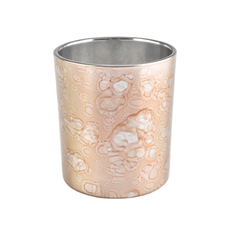 luxury electroplated glass candle jar