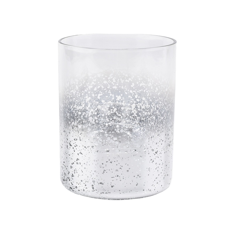Wholesale clear mercury silver candle glass holders