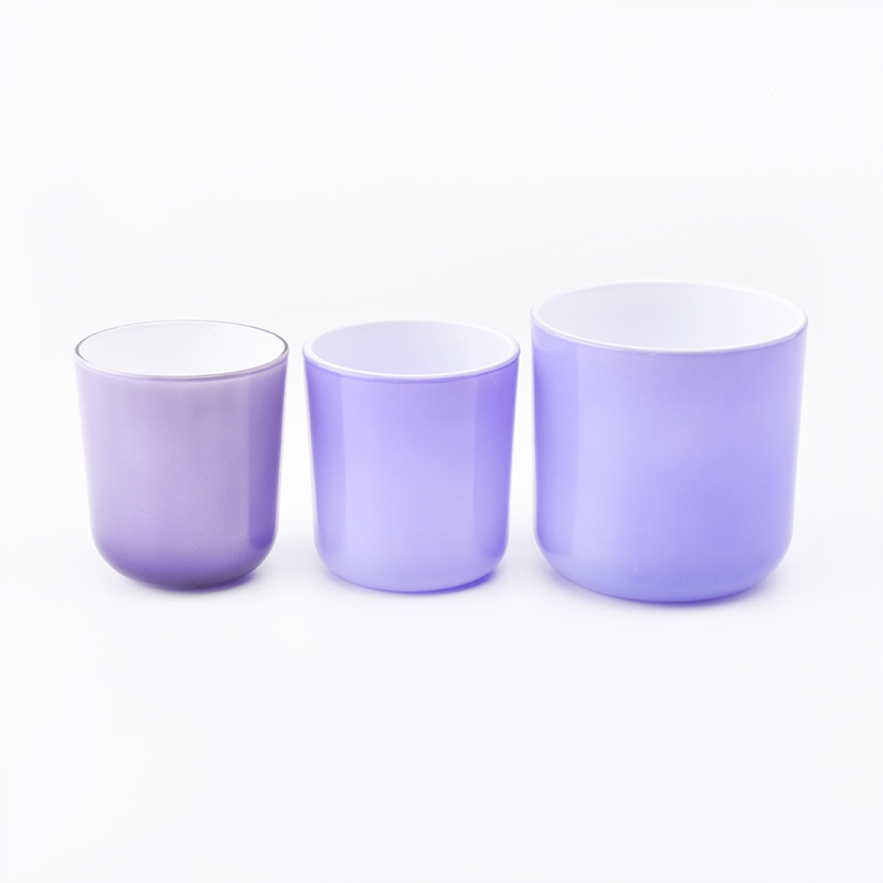 hot sales purple color glass candle holders