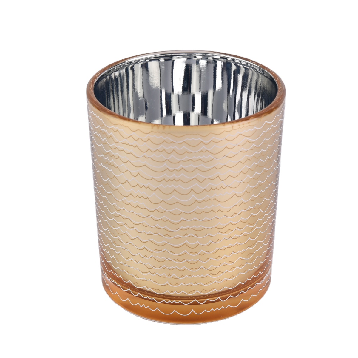 Wholesales glass electroplating gold candle jars holder 8 oz 10 oz