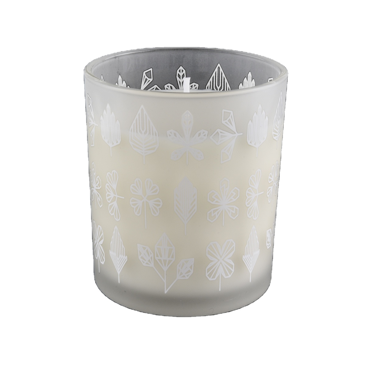 white frosted glass candle jars for home decoration