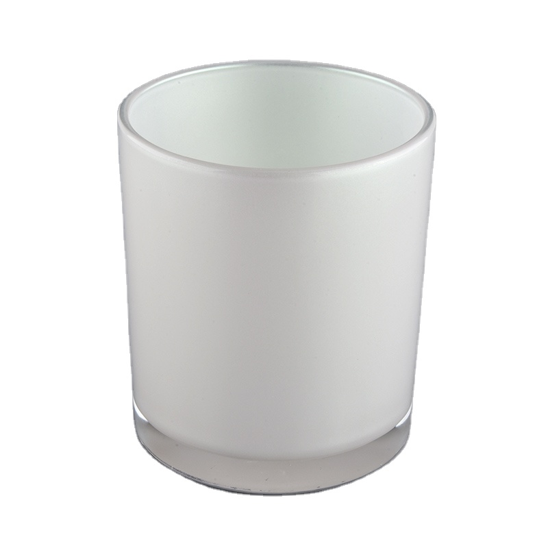 white iridescent glass candle jars for scent candles