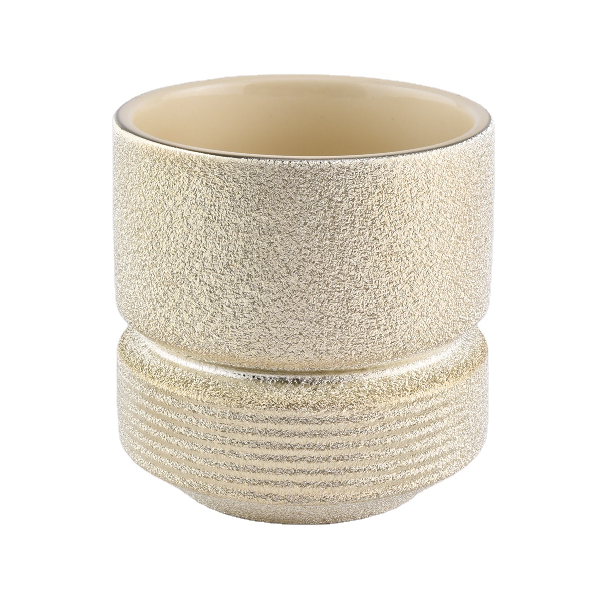 Wholesasles luxury new gold ceramic empty candle jars 10oz 8oz 12 oz