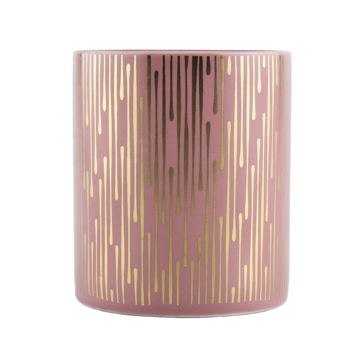 luxury ceramic candle jars with gold pattern