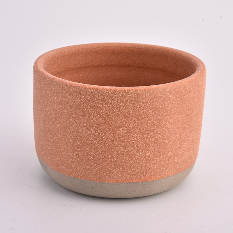 Sand surface matte color ceramic candle holders for wholesale