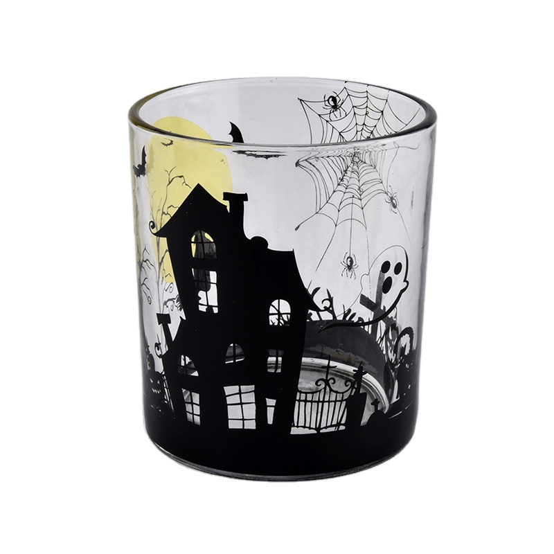 China Wholesales halloween luxury glass candle jar in bulk party decoration