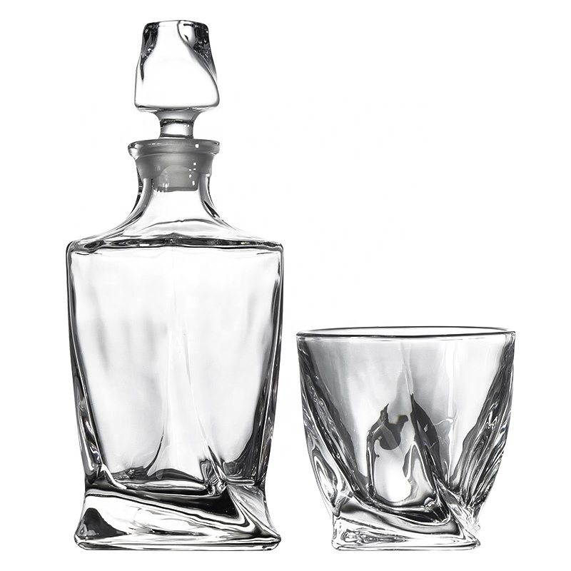 5pieces Wholesales Household  Whisky glass Liquor decanter and bottle cup sets