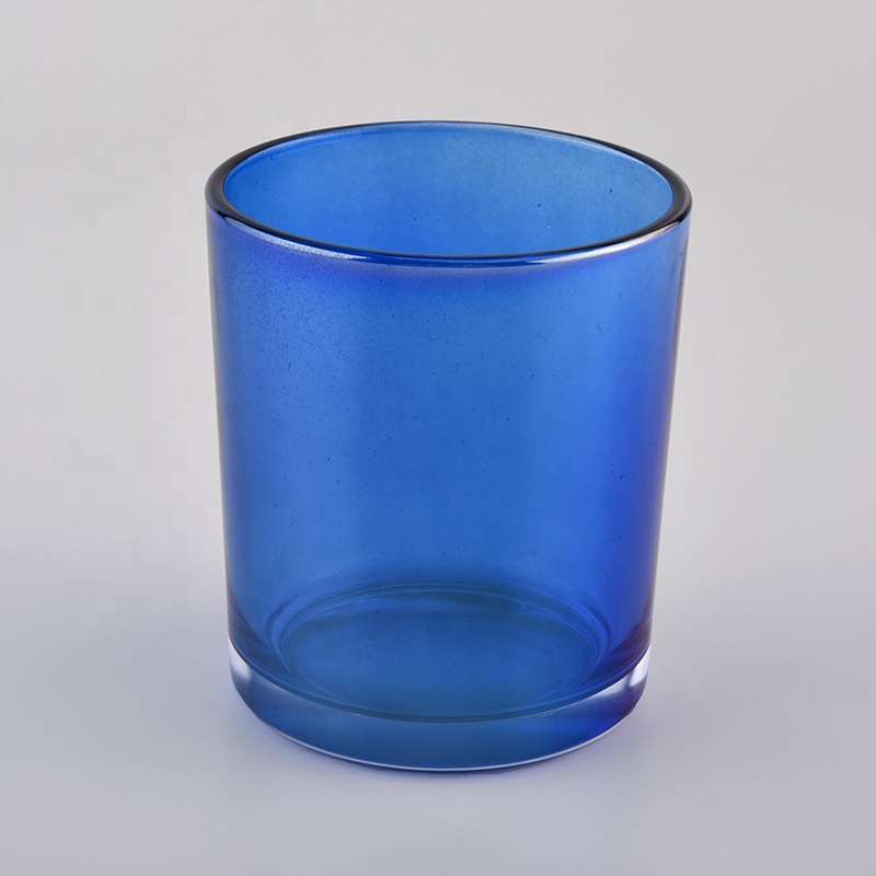 luxury 10oz blue glass candle holder