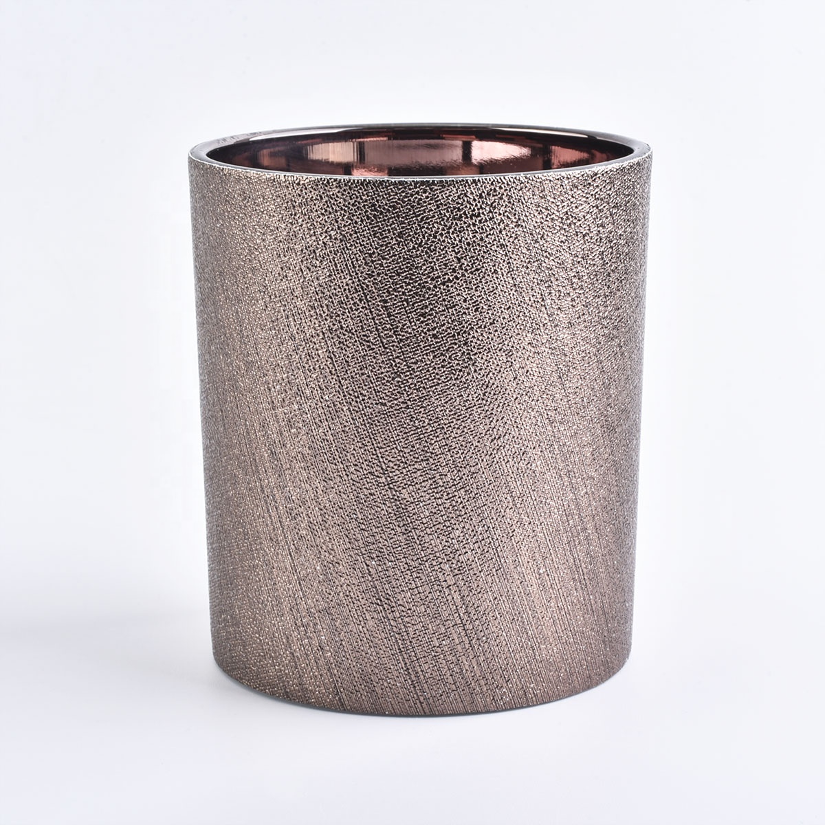 Suppliers amber luxury PU cylinder leather candle holders 8oz 10oz